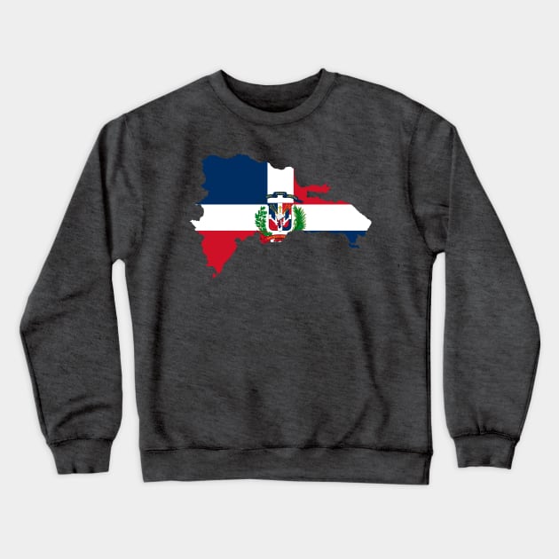 Dominican Republic Flag Map Crewneck Sweatshirt by Historia